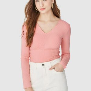 Blusa Long Cropped Canelada Rosa