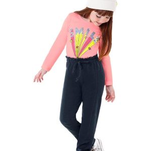 Blusa Meia Malha Penteada Estampa Aplique Rosa