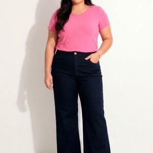 Blusa Rosa em Ribana Canelada