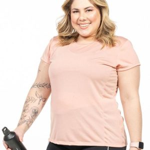 Blusa com Recorte Plus Size Rosa