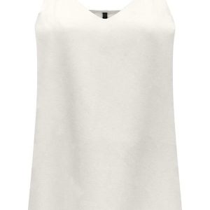 Blusa de Alças com Decote em V em Viscose Branco
