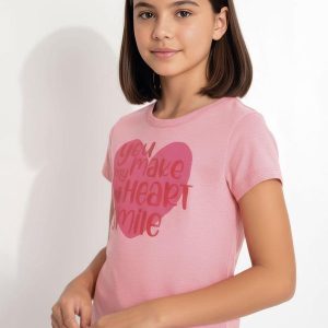 Blusa em Malha Estampada Rosa