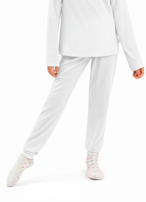 Calça Infantil Térmica com Punho Branco