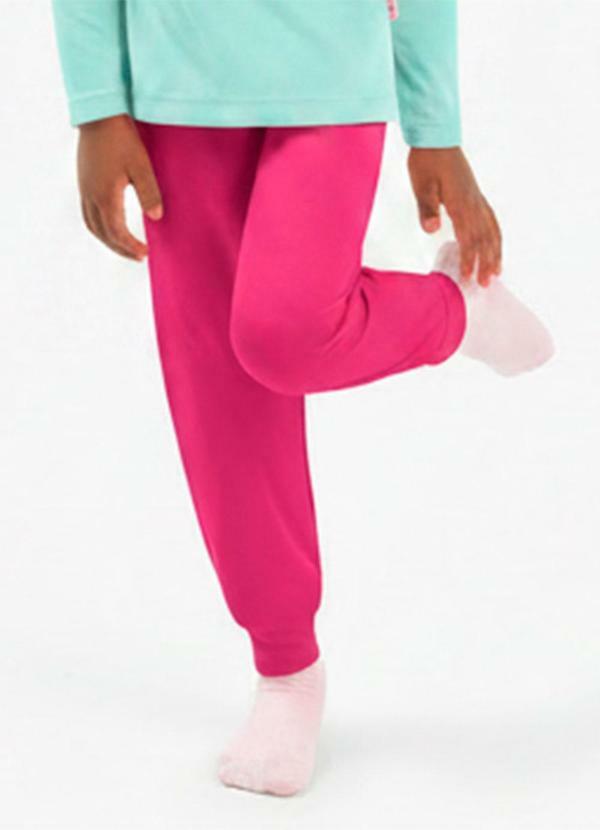 Calça Infantil Térmica com Punho Rosa