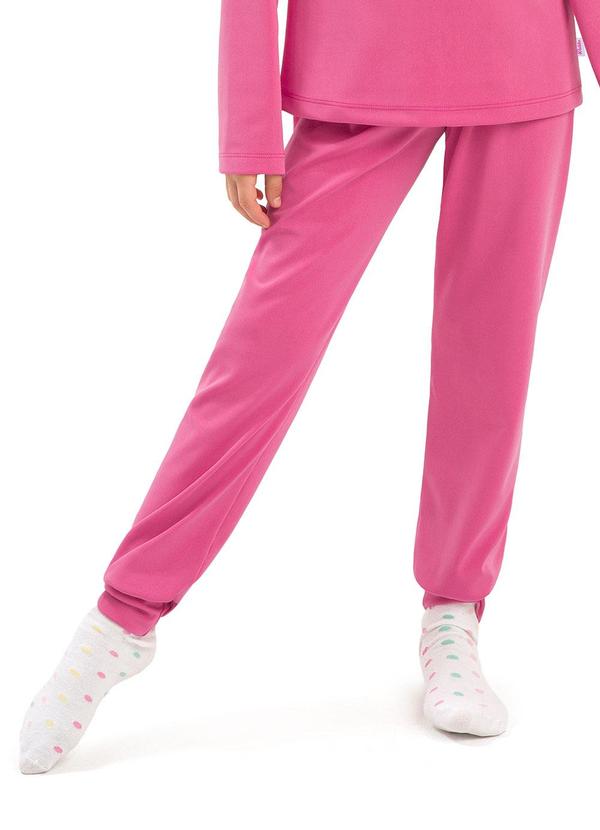 Calça Infantil Térmica com Punho Rosa