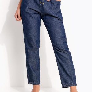Calça Jeans Azul Escuro em Jeans