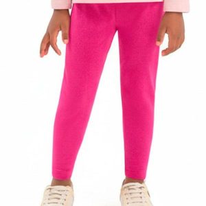 Calça Legging Infantil Felpada Rosa