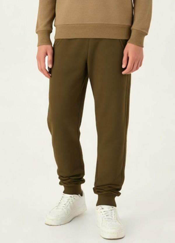 Calça Moletom sem Felpa Verde