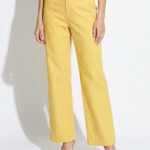Calça Reta Amarelo
