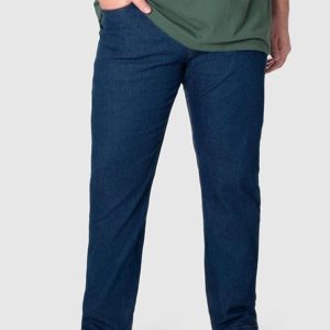 Calça Reta Jeans Estonado Plus Azul