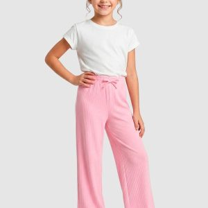 Calça Wide Leg Ribana Rosa