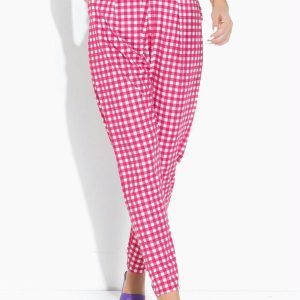 Calça Xadrez com Bolsos Funcionais e Pregas