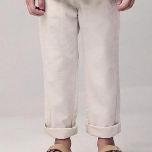 Calça de Sarja com Cadarço Bege