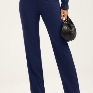 Calça em Viscose Azul Escuro