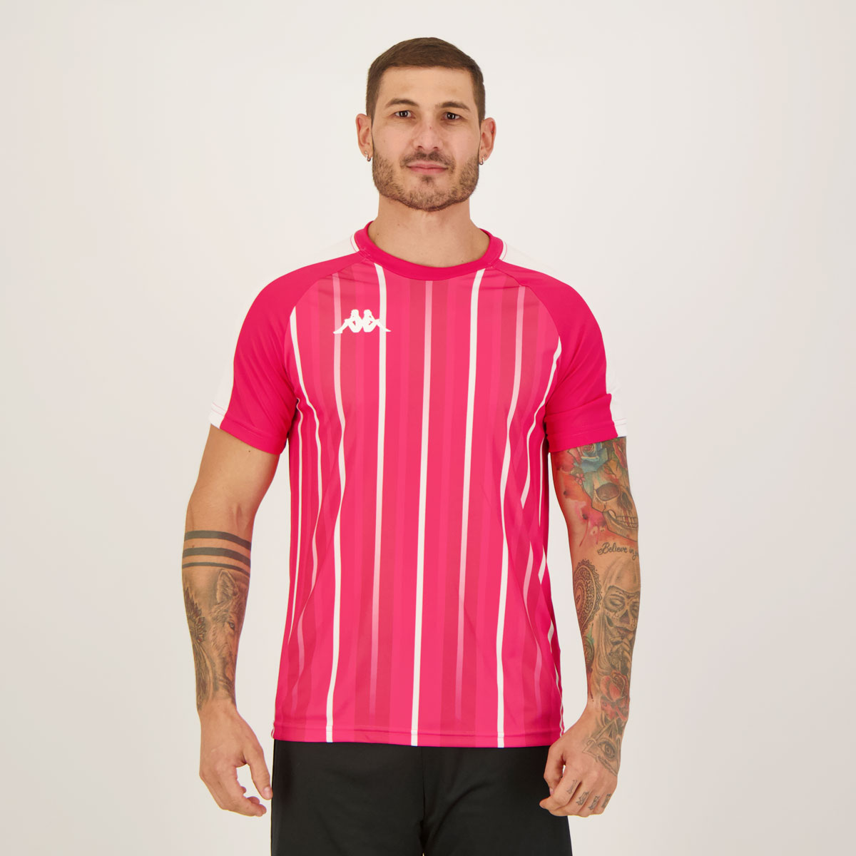 Camisa Kappa Reindy Rosa e Branca
