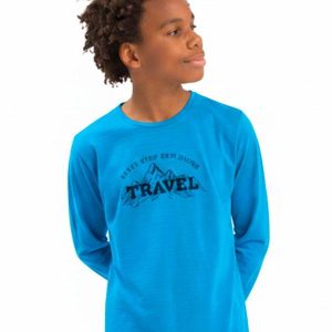 Camiseta Infantil Exploring Azul