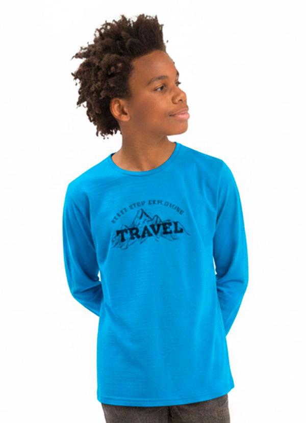 Camiseta Infantil Exploring Azul