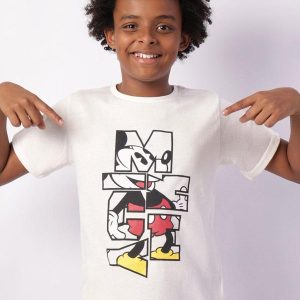 Camiseta Juvenil Mickey Off White