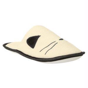 Chinelo Pantufa Creme com Detalhe Bordado