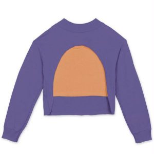 Conjunto Blusão e Regata Cropped Moletom Roxo