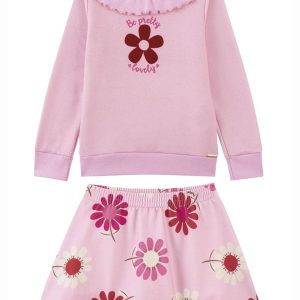 Conjunto Blusão e Saia Rosa