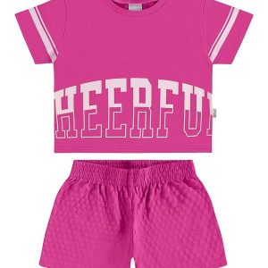 Conjunto Cheerful em Malha Rosa Escuro