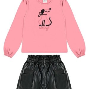 Conjunto Cotton Leve Rosa