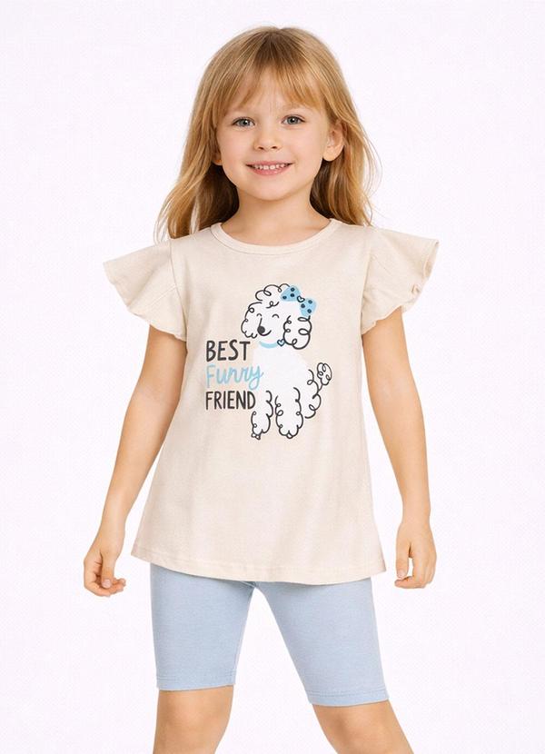 Conjunto Infantil Blusa com Short Ciclista Azul