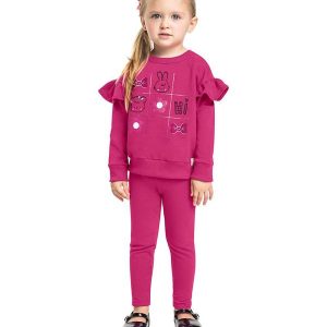 Conjunto Infantil Blusão e Legging Rosa