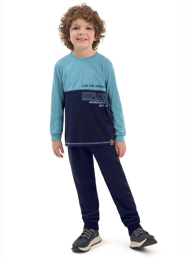 Conjunto Infantil Estampa Explore Azul