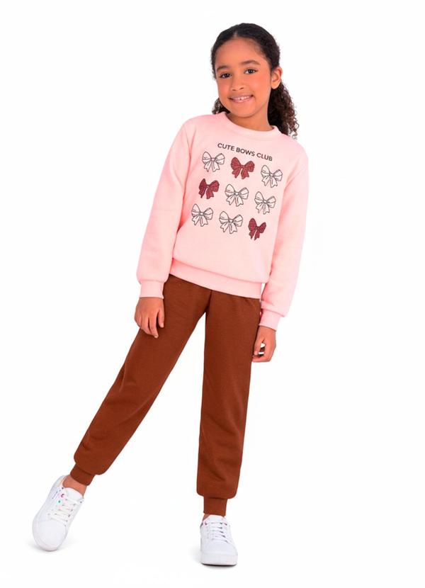 Conjunto Infantil Estampa Laço Rosa