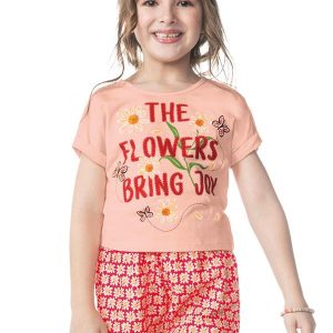 Conjunto Infantil Flowers Rosa