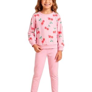 Conjunto Infantil Inverno Cereja Rosa Claro