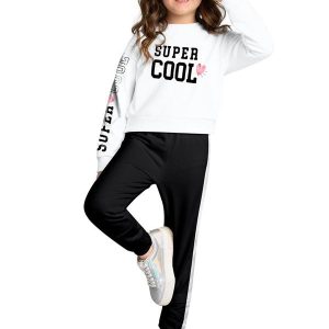 Conjunto Infantil Menina Lettering Branco