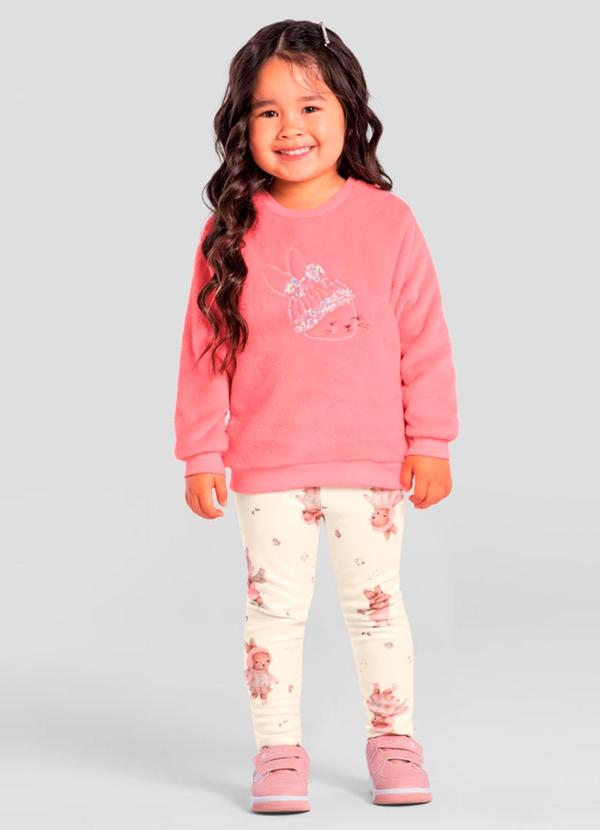 Conjunto Infantil Menina Peluciado Rosa