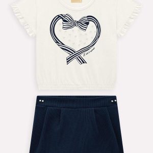 Conjunto Infantil Menina com Pérolas Off White