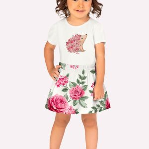Conjunto Infantil Menina com Strass Off White
