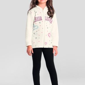 Conjunto Infantil Menina de Corações Natural