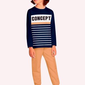 Conjunto Infantil Menino Lettering Azul