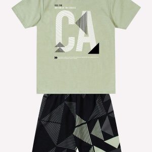 Conjunto Infantil Menino Lettering Verde