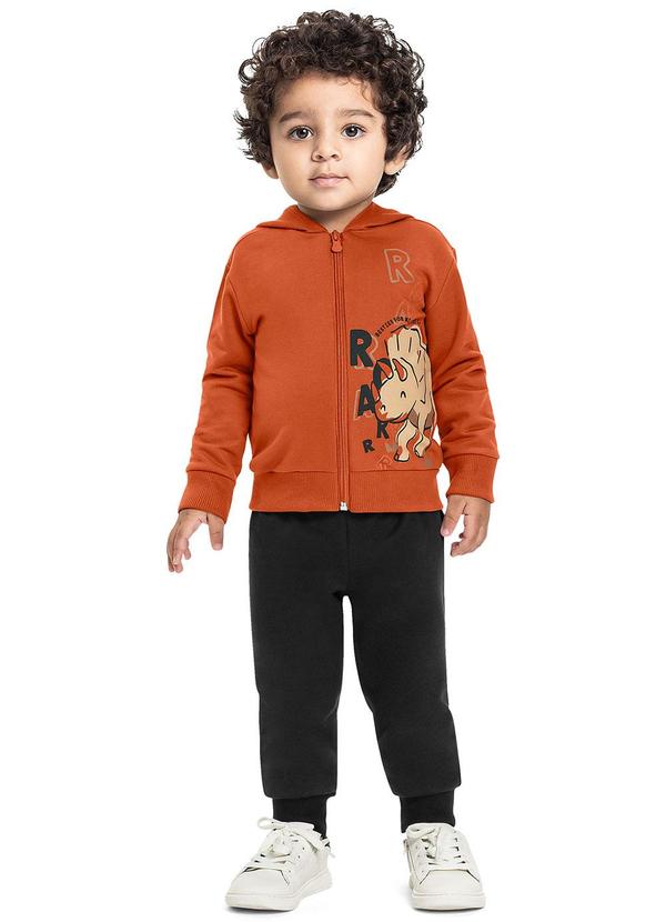 Conjunto Jaqueta Dino e Calça Marrom