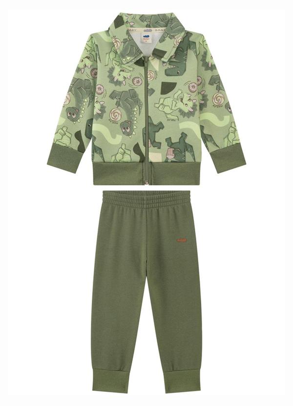 Conjunto Jaqueta e Calça em Moletom Verde