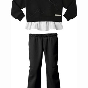 Conjunto Laços com Moletom Preto