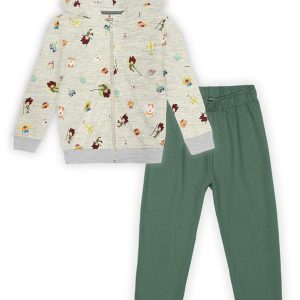 Conjunto Longo com Capuz Moletom Infantil Unissex