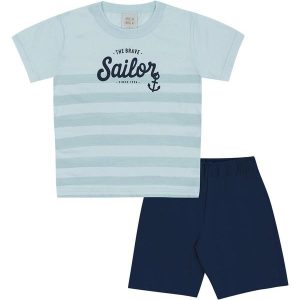 Conjunto Meia Malha Azul