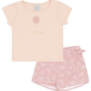 Conjunto Meia Malha Rosa