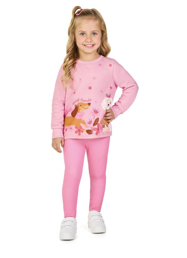 Conjunto Menina Blusão e Legging Rosa