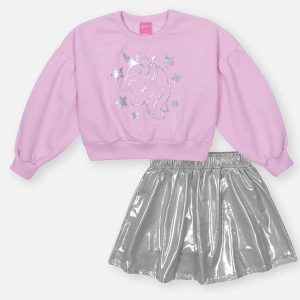 Conjunto Menina Unicórnio Roxo