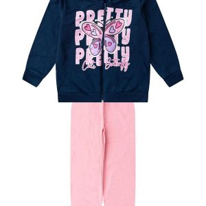 Conjunto Moletom Menina Jaqueta e Calça Azul