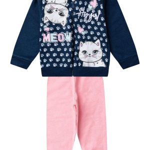 Conjunto Moletom Menina Jaqueta e Calça Azul